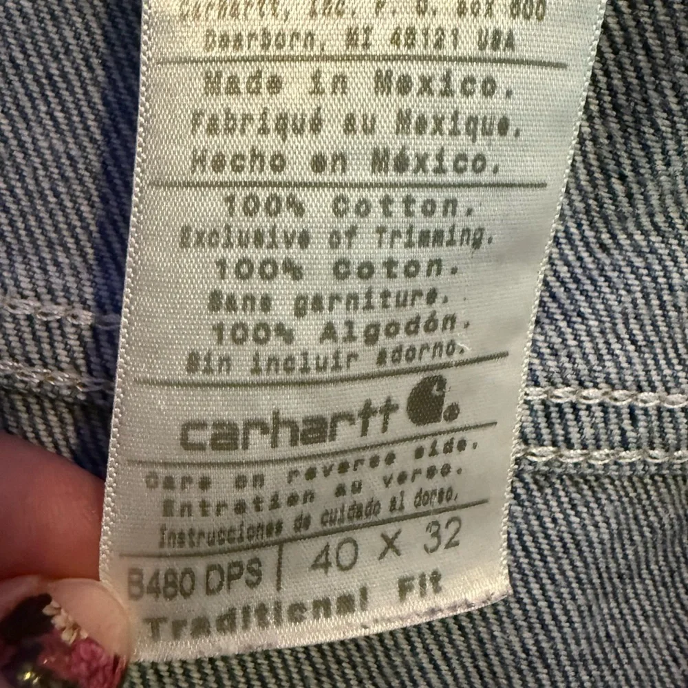 Carhartt Traditional Fit Straight Leg Jeans Style #B480 men’s sz 40 x 32